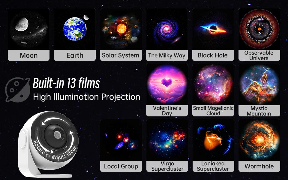Star Galaxy Projector with Bluetooth & Remote — HD Planetarium Night Light