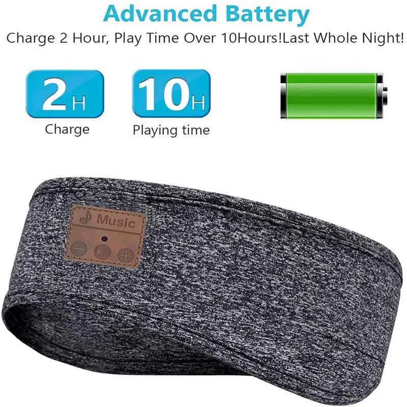 Bluetooth Sleep Headband with Built-In Speakers — Soft Wireless Eye Mask for Sleep