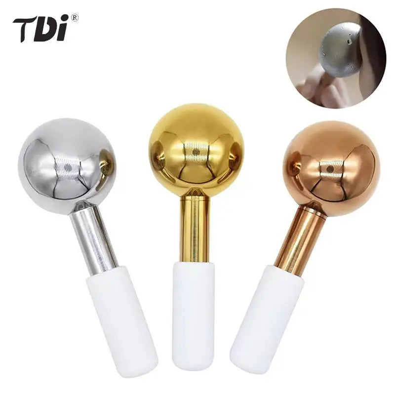 Facial Ice Globes — Stainless Steel Cooling Face Massager