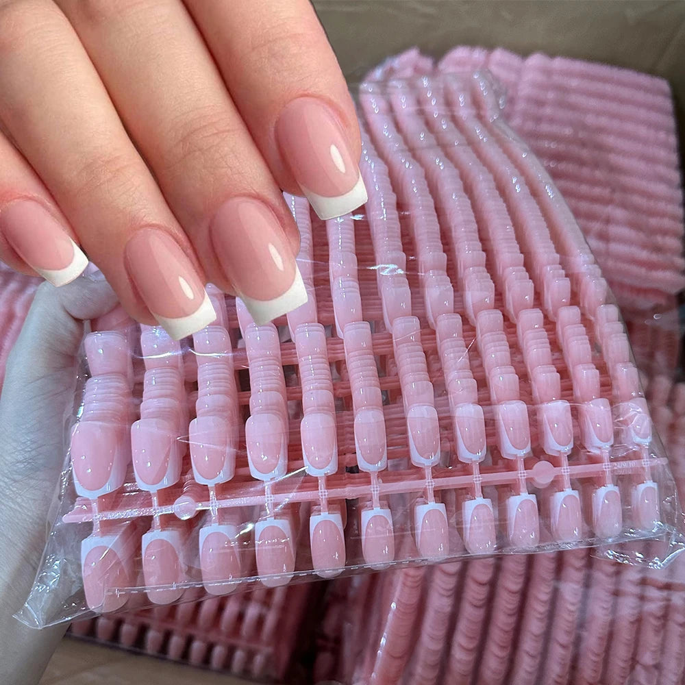 French Press-On Nails — 120pc Short Square Set