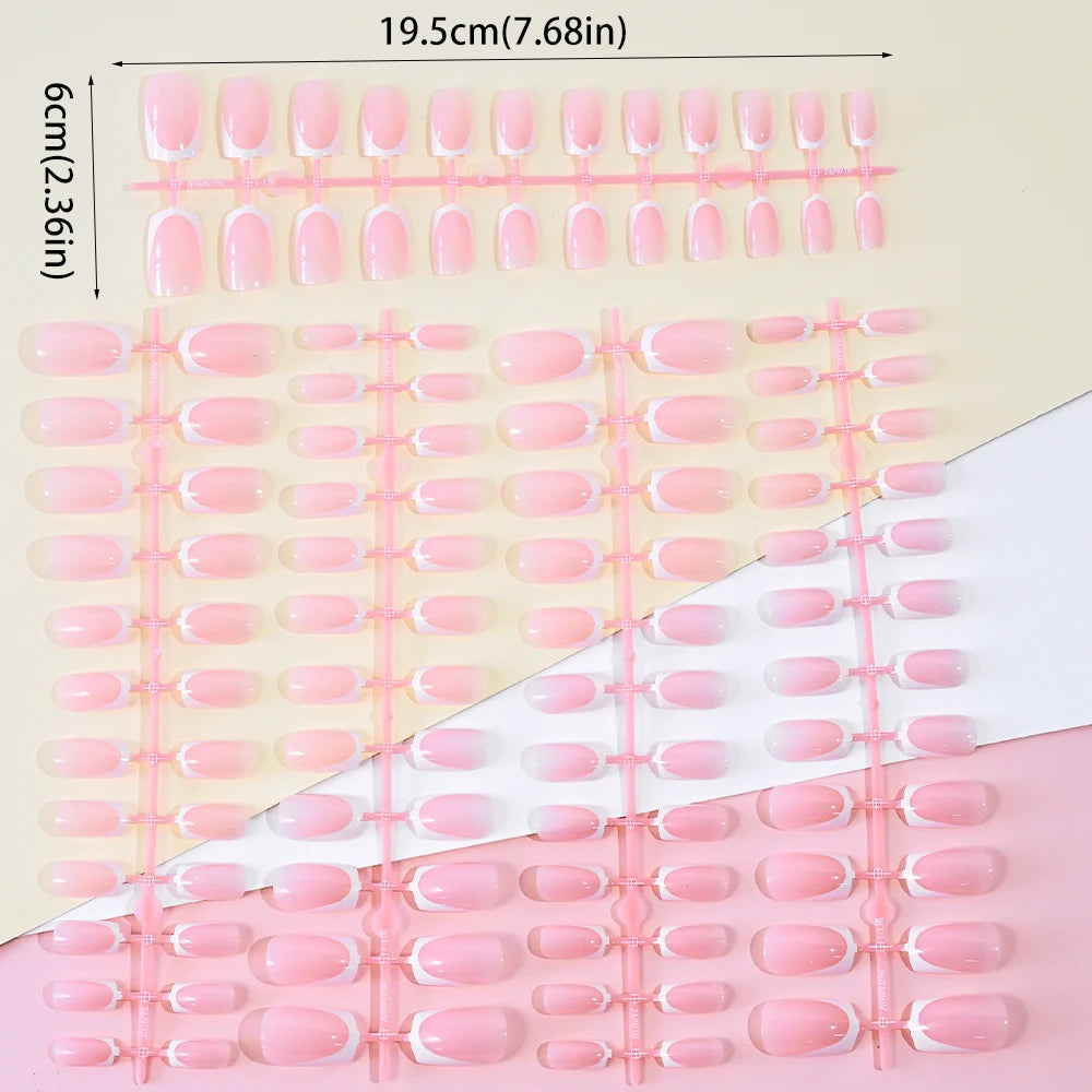 French Press-On Nails — 120pc Short Square Set