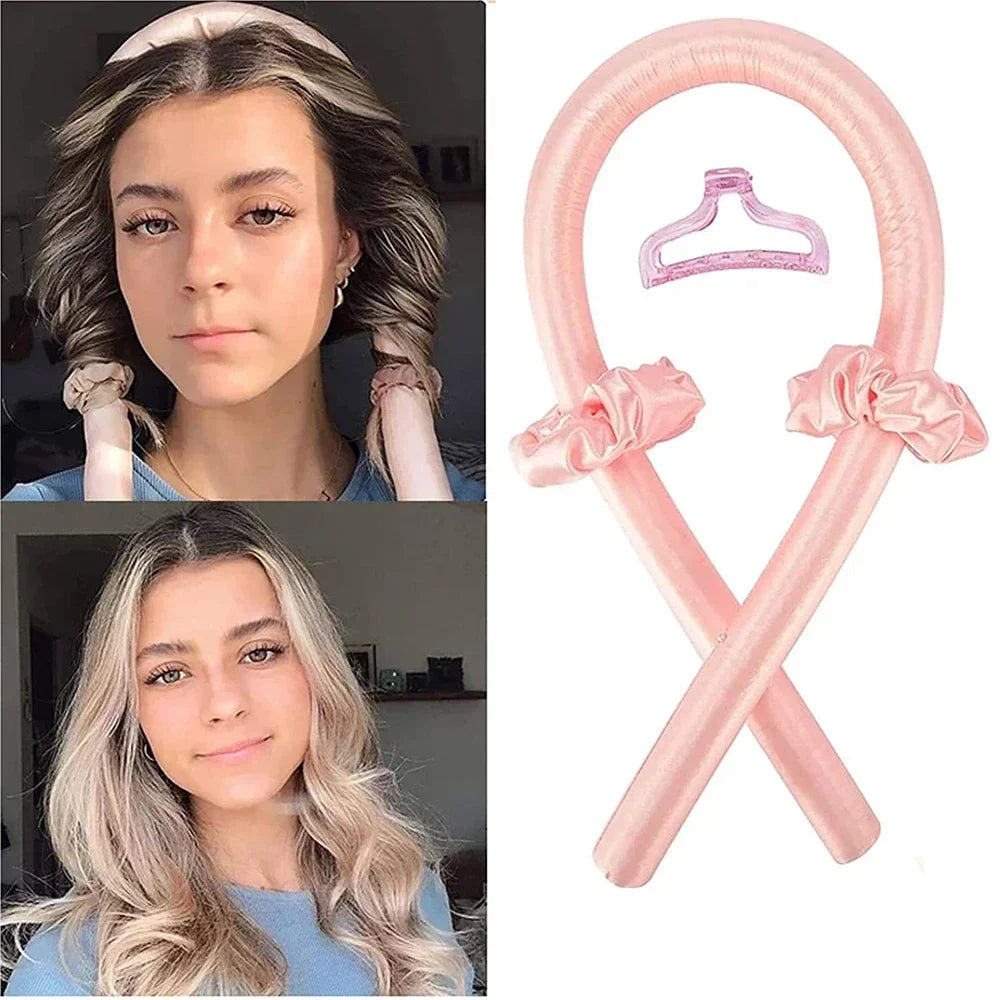 Heatless Curling Rod Headband — Silk Hair Rollers for Overnight Curls