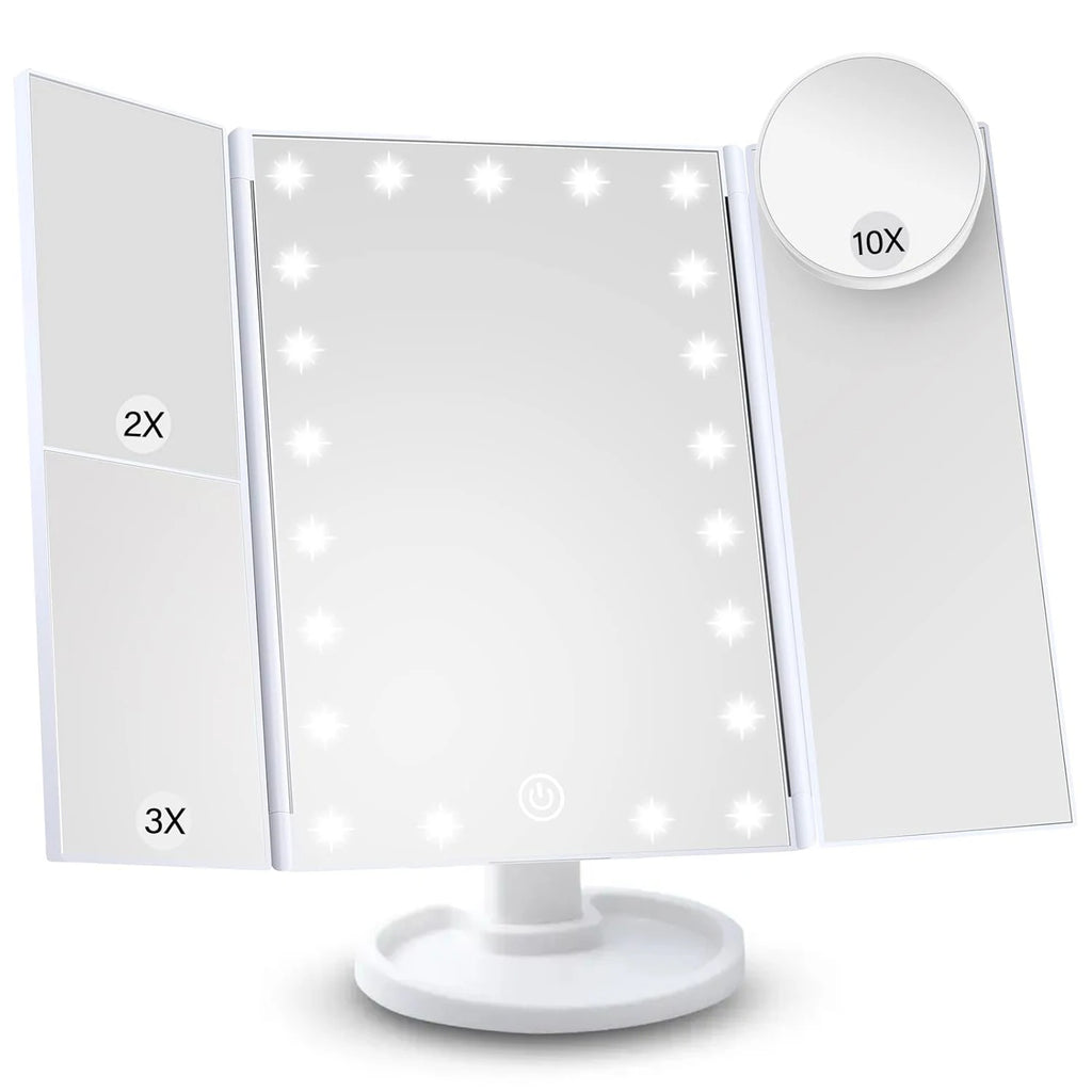 LED Trifold Vanity Mirror with Magnification
