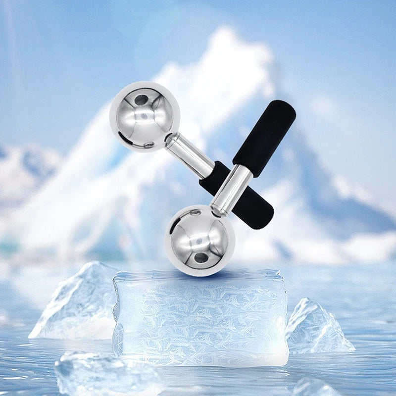 Facial Ice Globes — Stainless Steel Cooling Face Massager