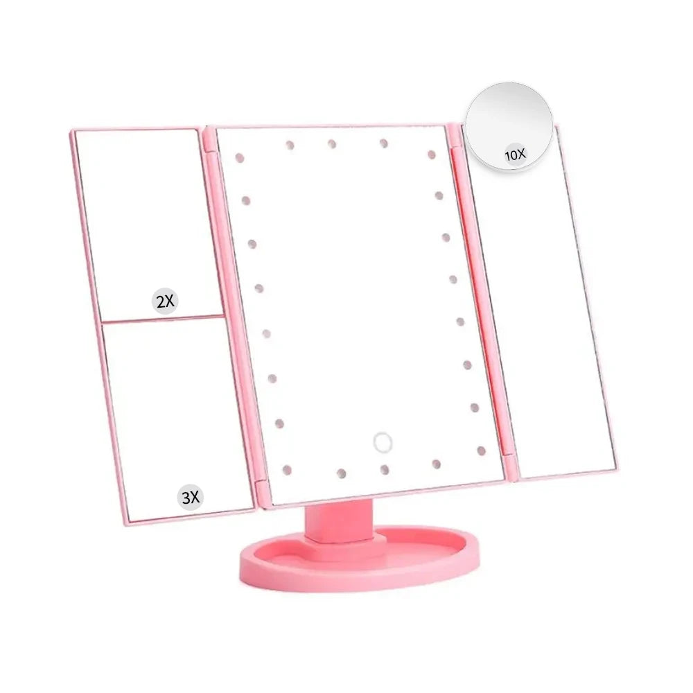 LED Trifold Vanity Mirror with Magnification