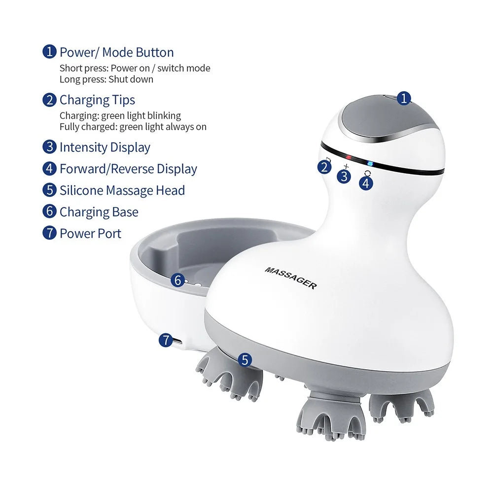 3D Electric Scalp Massager — Wireless Head Massager for Hair Growth
