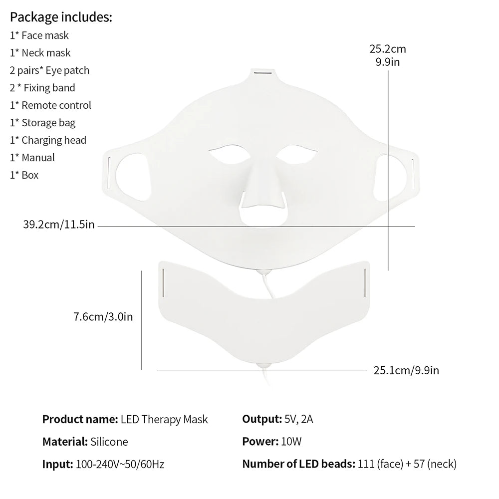 7-Color LED Light Therapy Face Mask — Red Light Skin Care Treatment