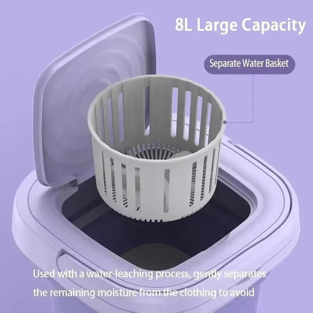 Portable Mini Washing Machine — USB Compact Washer for Dorm, Travel & Delicates