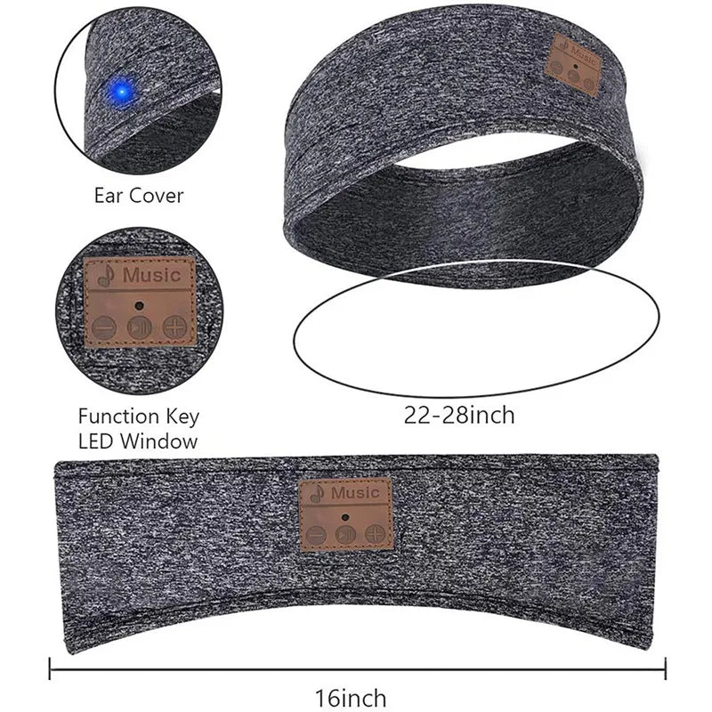 Bluetooth Sleep Headband with Built-In Speakers — Soft Wireless Eye Mask for Sleep
