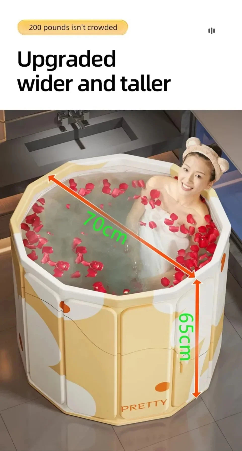 Foldable Insulated Soaking Spa Tub