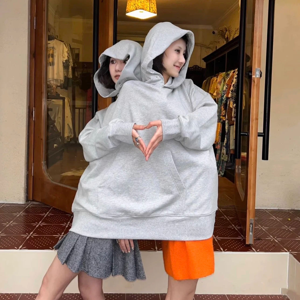Two-Person Couples Hoodie — Oversized Shared Fleece