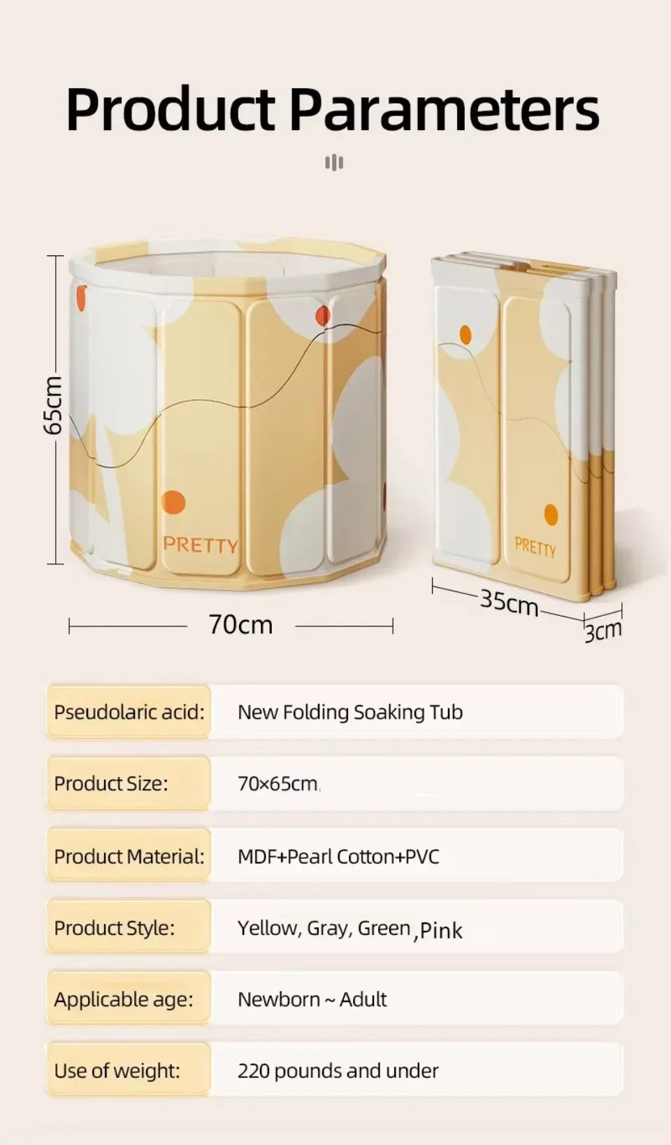 Foldable Insulated Soaking Spa Tub