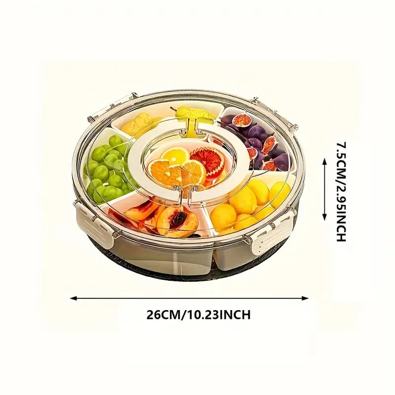 Rotating Divided Snack & Serving Tray