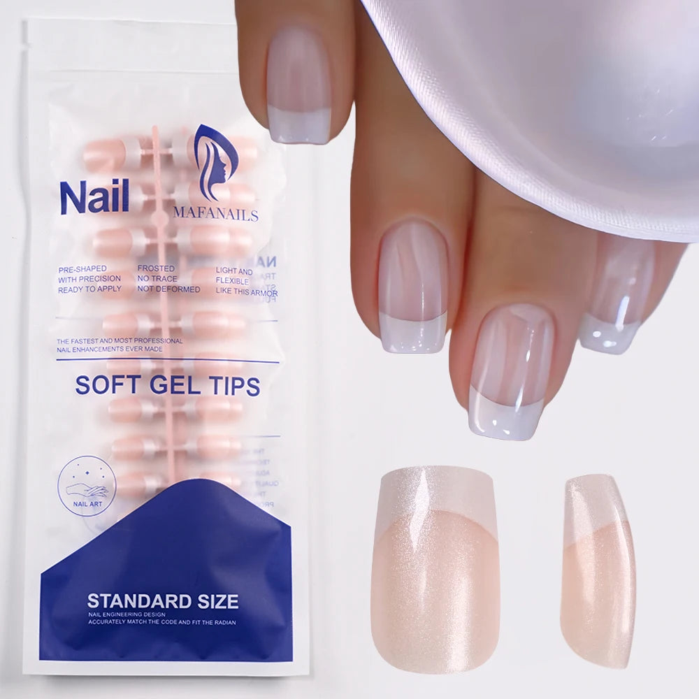 French Press-On Nails — 120pc Short Square Set