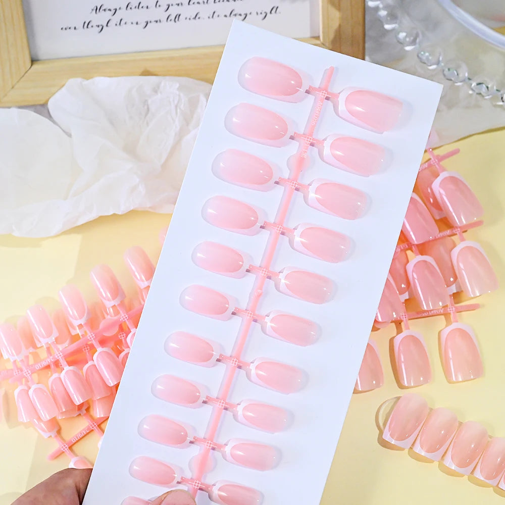 French Press-On Nails — 120pc Short Square Set