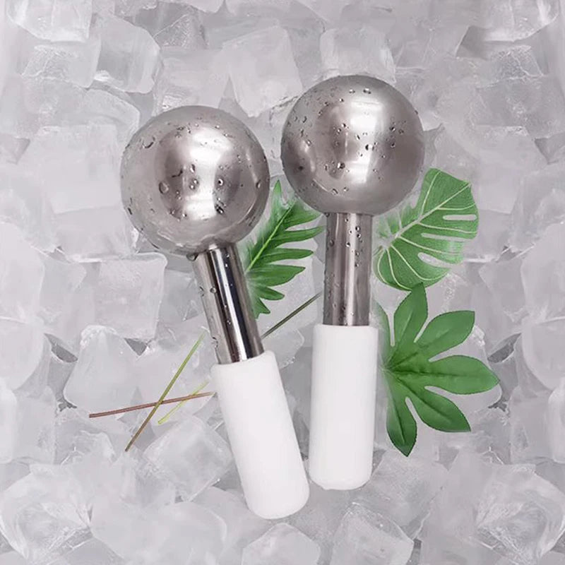 Facial Ice Globes — Stainless Steel Cooling Face Massager
