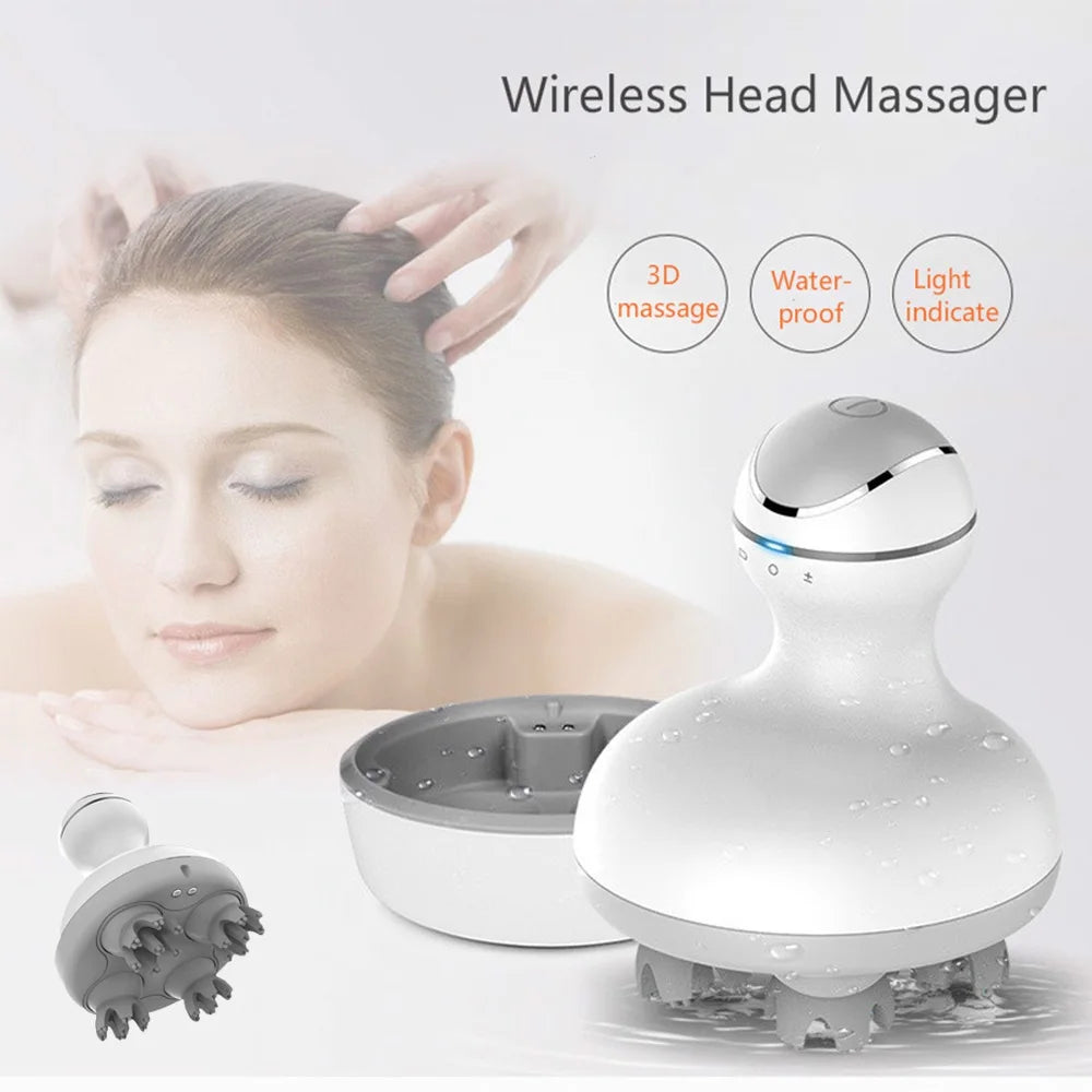 3D Electric Scalp Massager — Wireless Head Massager for Hair Growth