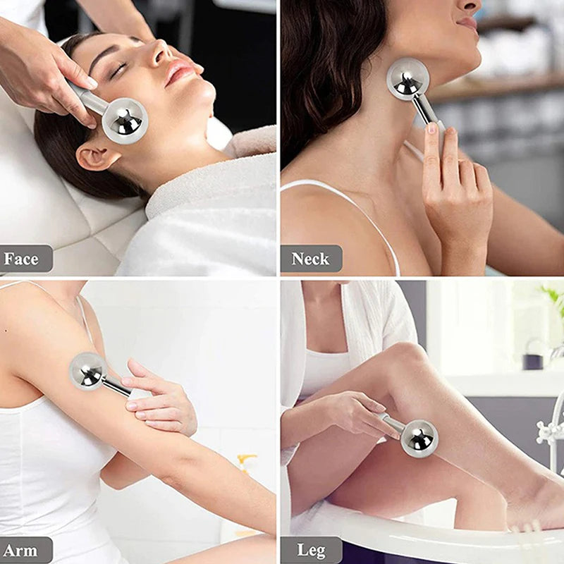 Facial Ice Globes — Stainless Steel Cooling Face Massager