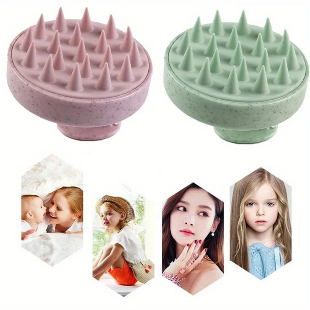 Silicone Scalp Massager — Hair Growth Stimulator & Dandruff Shampoo Brush