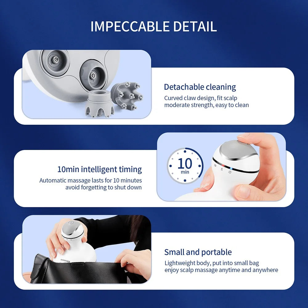 3D Electric Scalp Massager — Wireless Head Massager for Hair Growth
