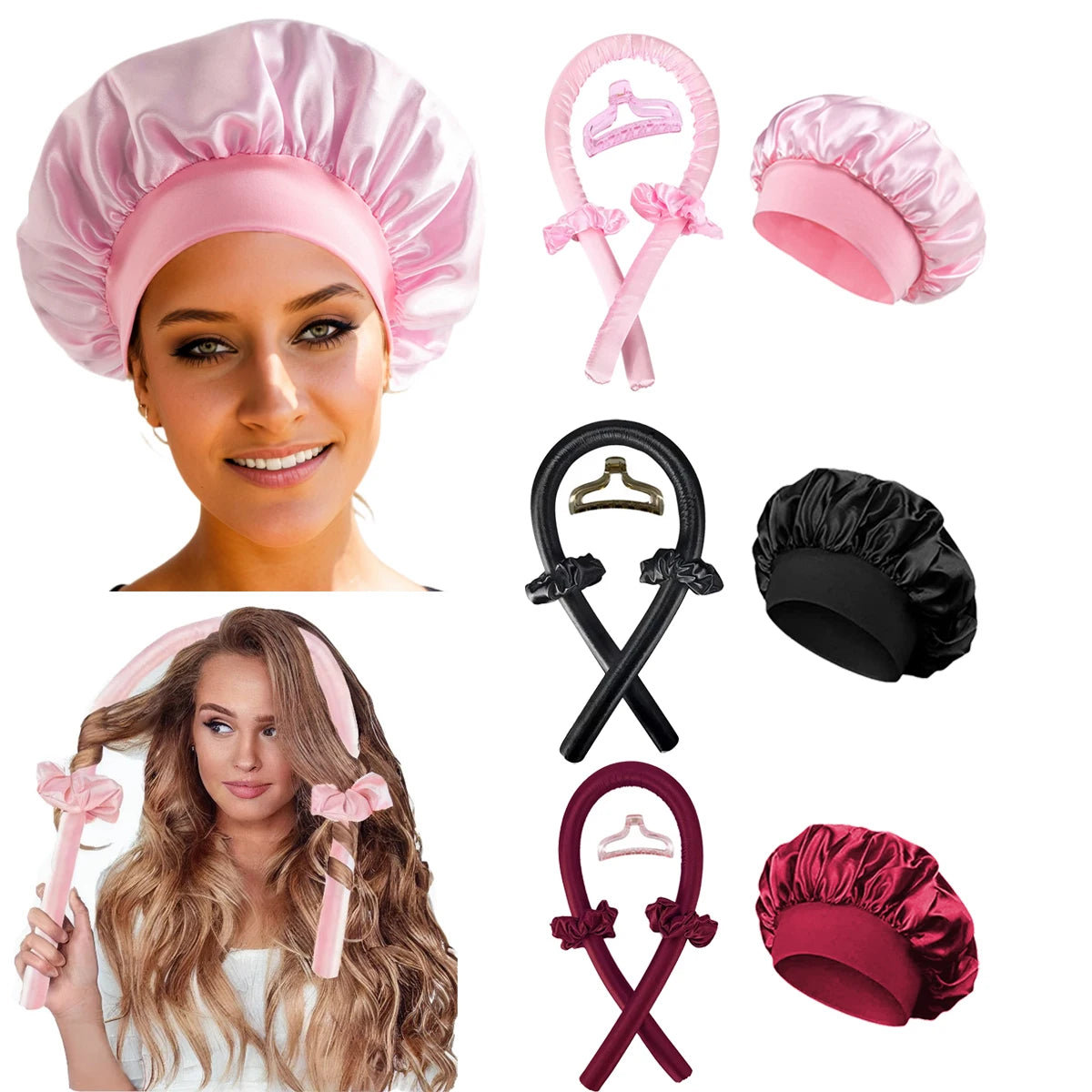 Heatless Curling Rod Headband — Silk Hair Rollers for Overnight Curls