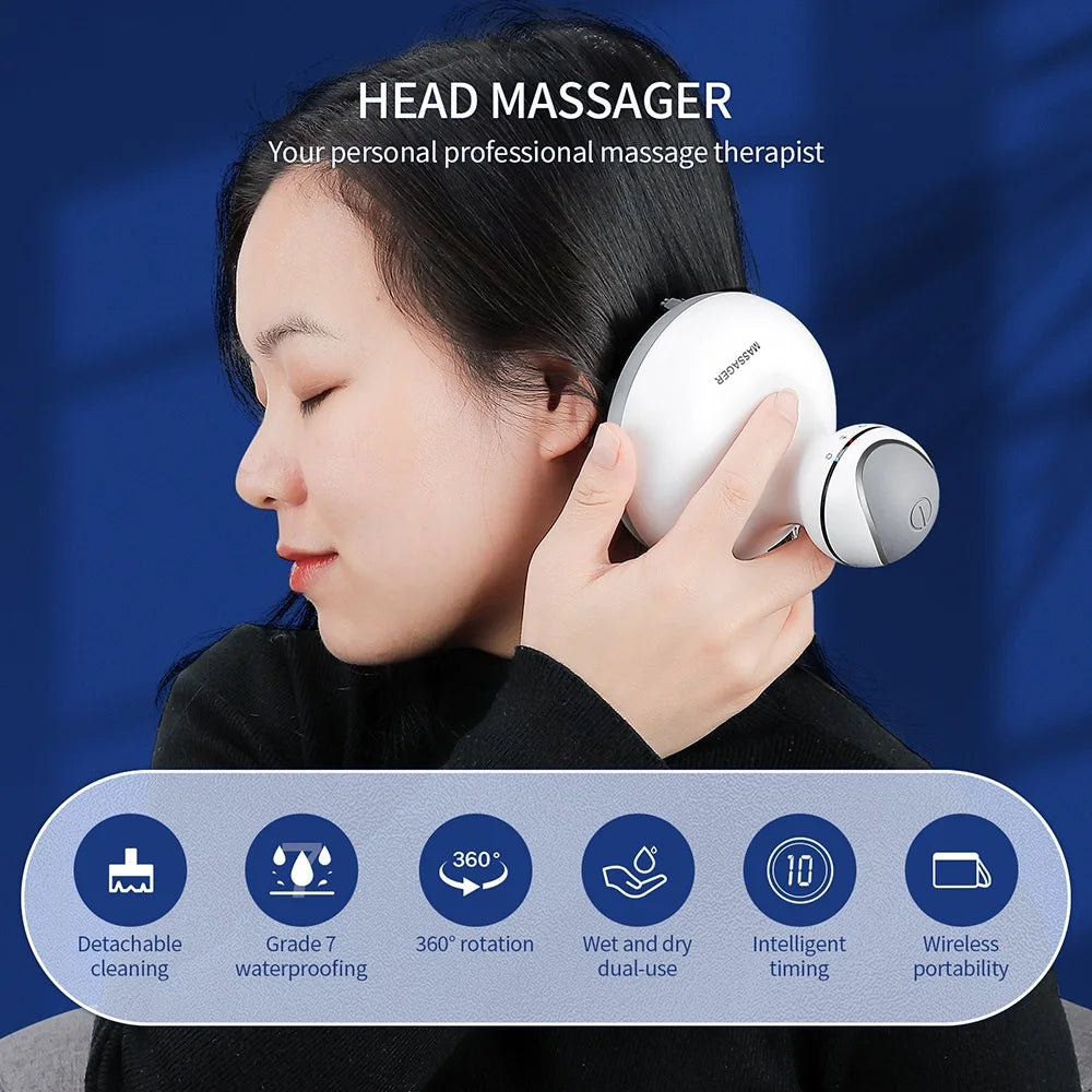 3D Electric Scalp Massager — Wireless Head Massager for Hair Growth