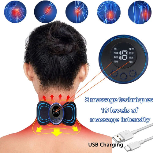 Electric Pulse Neck Massager — 8-Mode Pain Relief for Neck & Shoulders