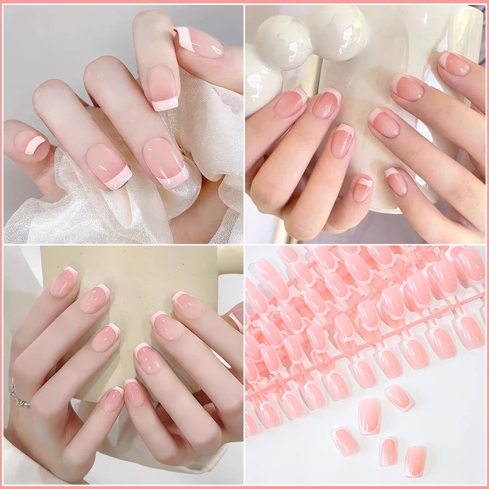 French Press-On Nails — 120pc Short Square Set