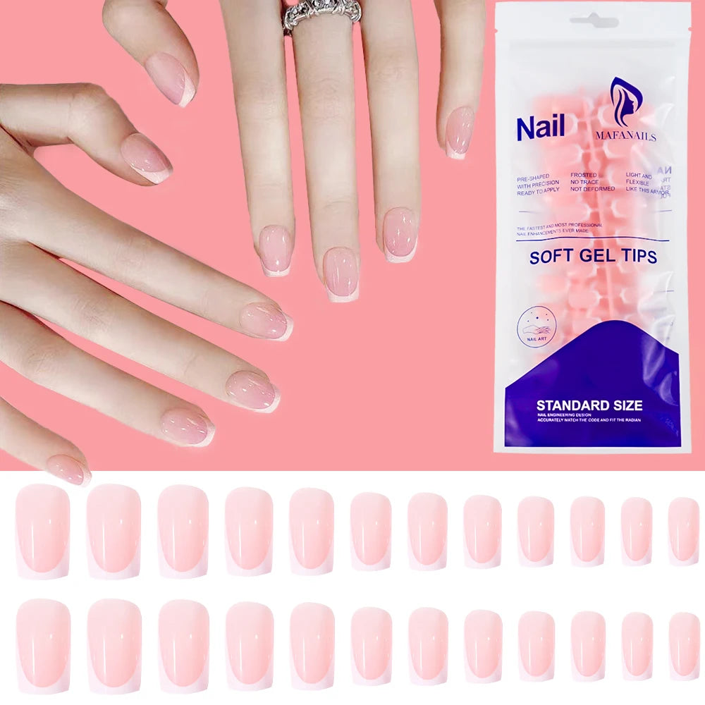 French Press-On Nails — 120pc Short Square Set