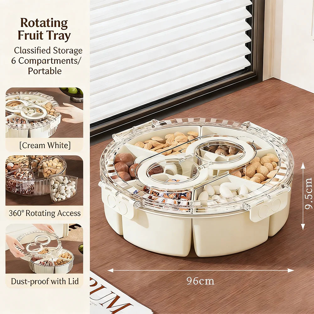Rotating Divided Snack & Serving Tray