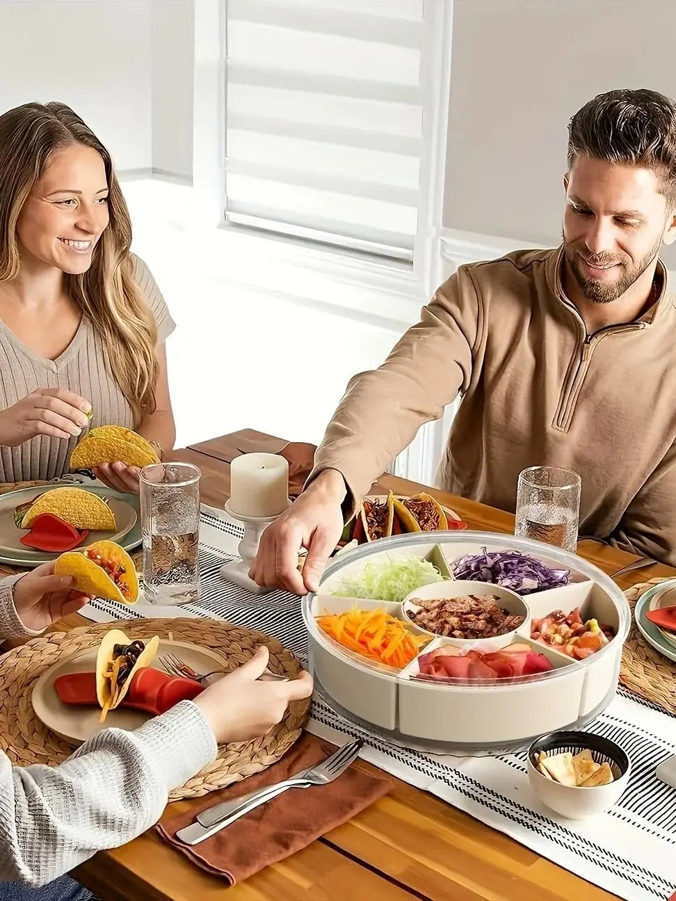 Rotating Divided Snack & Serving Tray