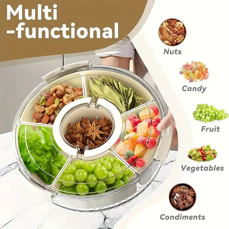 Rotating Divided Snack & Serving Tray