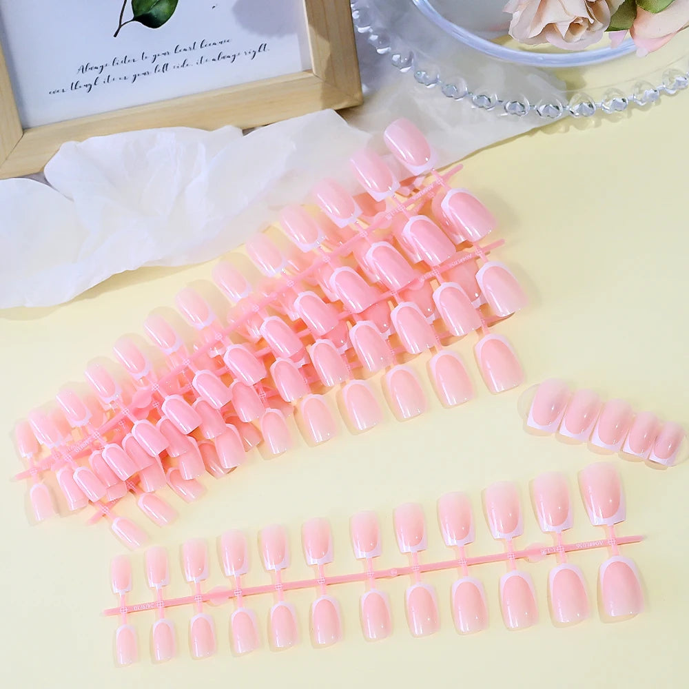 French Press-On Nails — 120pc Short Square Set