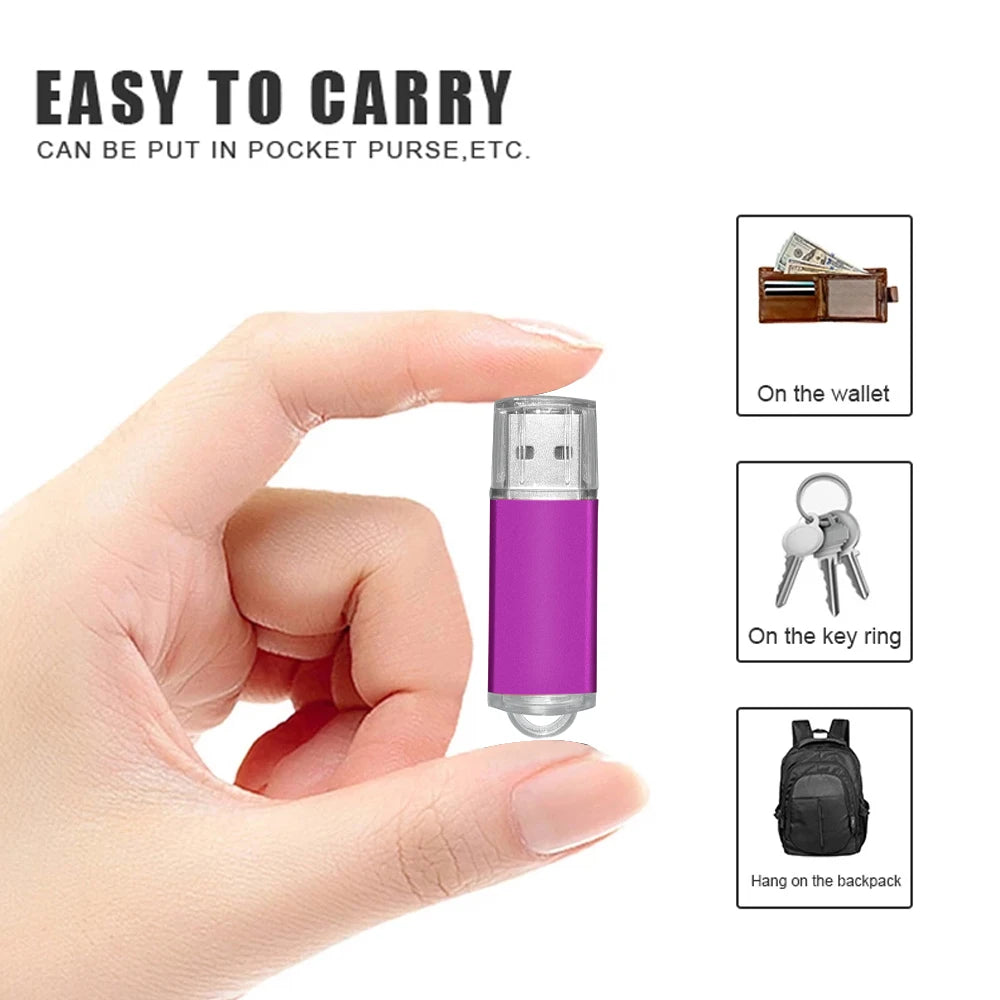 Metal USB Flash Drive — Durable Aluminum Thumb Drive 4GB to 128GB