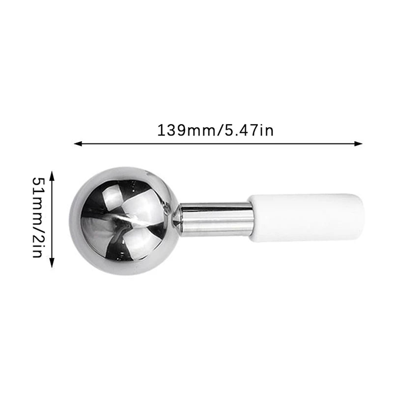 Facial Ice Globes — Stainless Steel Cooling Face Massager