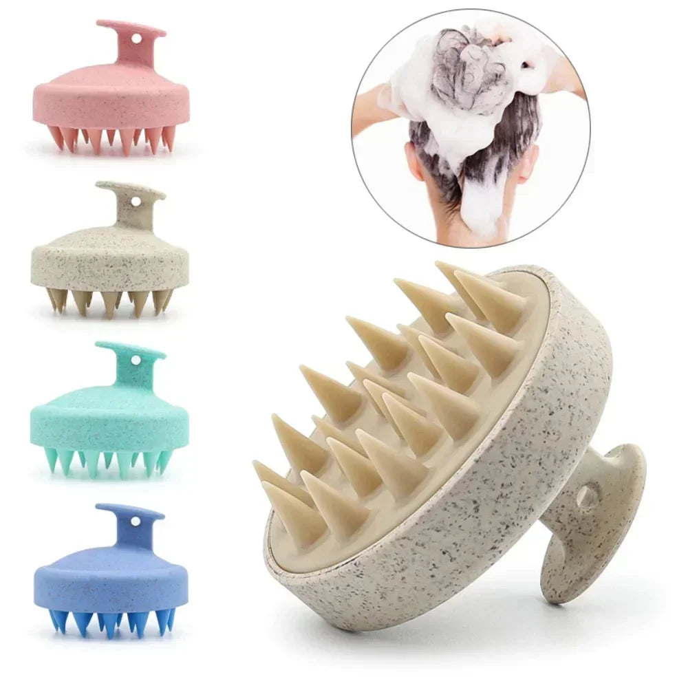 Silicone Scalp Massager — Hair Growth Stimulator & Dandruff Shampoo Brush
