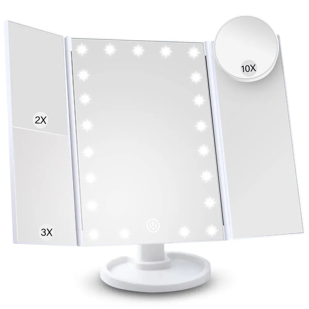 LED Trifold Vanity Mirror with Magnification