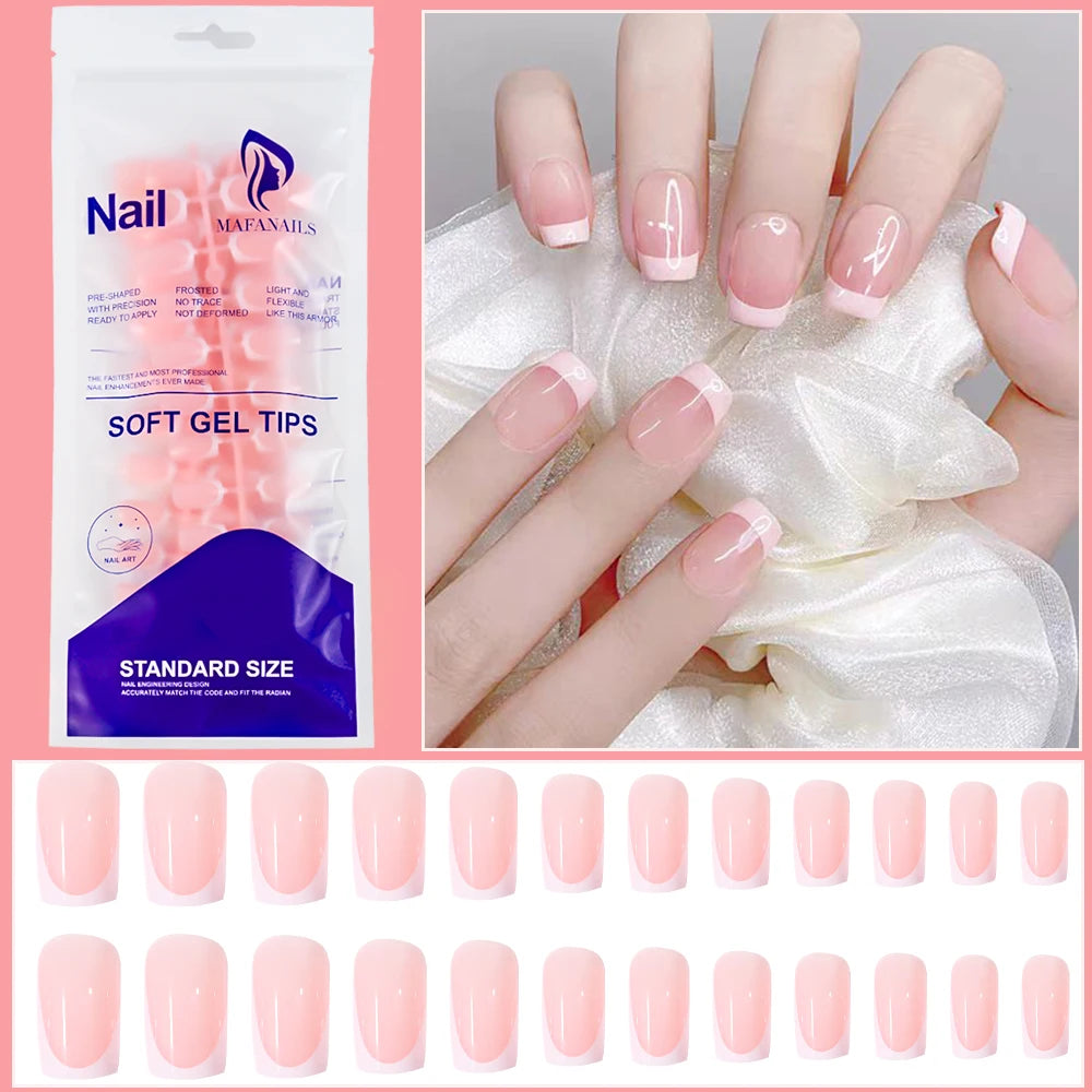 French Press-On Nails — 120pc Short Square Set