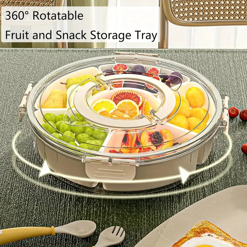 Rotating Divided Snack & Serving Tray