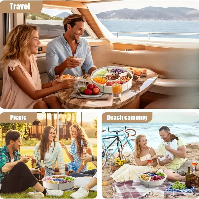 Rotating Divided Snack & Serving Tray