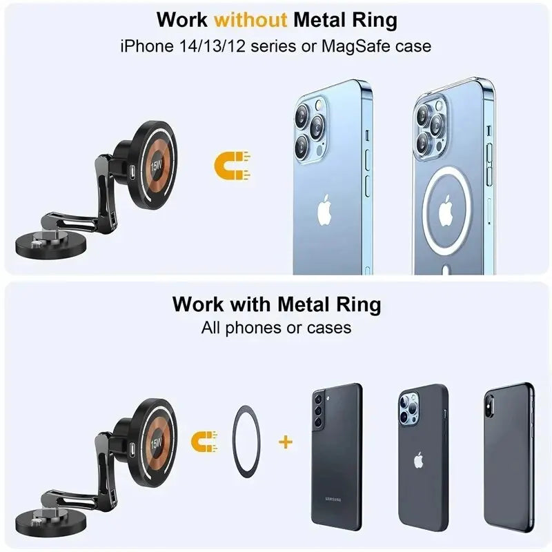 Magnetic Car Phone Mount — Dashboard & Air Vent Holder for iPhone & Android