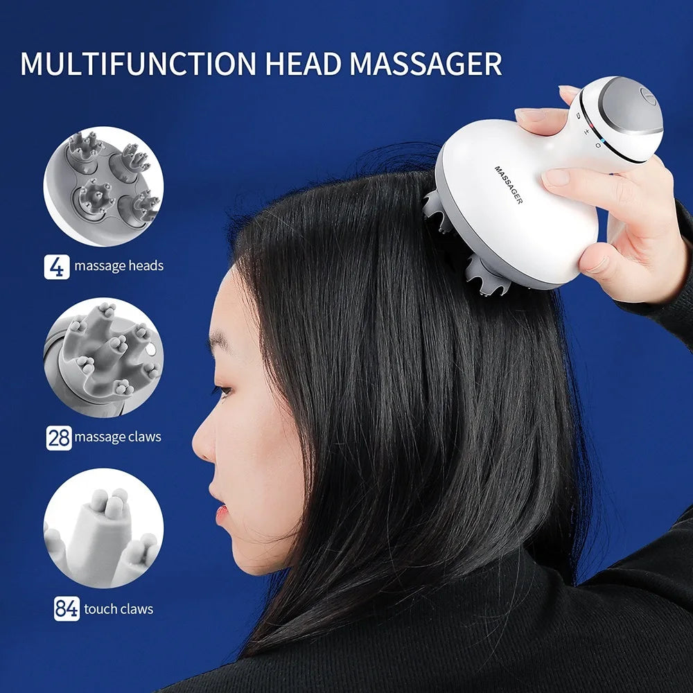 3D Electric Scalp Massager — Wireless Head Massager for Hair Growth