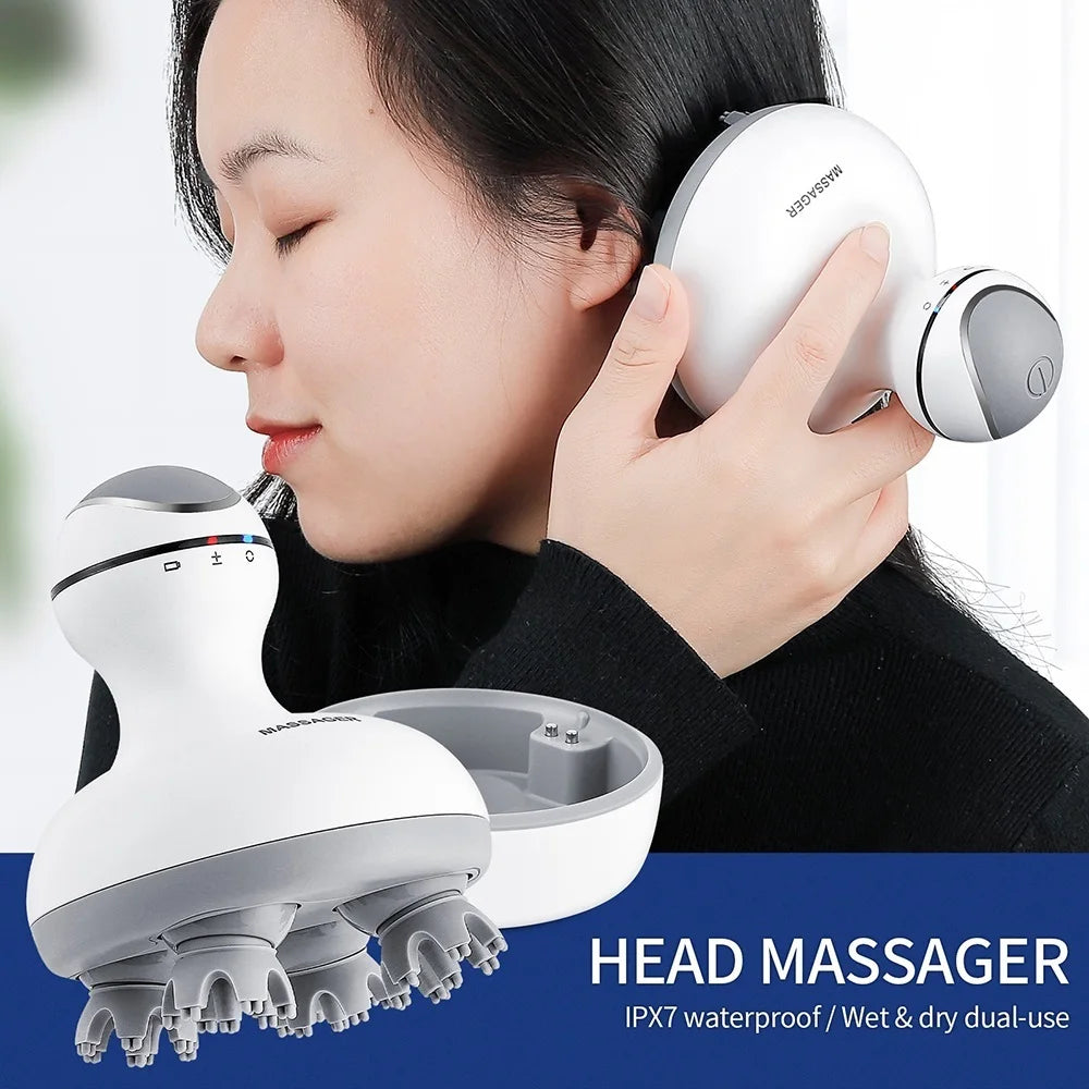 3D Electric Scalp Massager — Wireless Head Massager for Hair Growth
