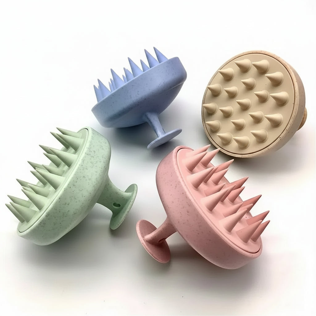 Silicone Scalp Massager — Hair Growth Stimulator & Dandruff Shampoo Brush