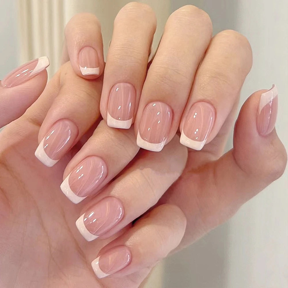 French Press-On Nails — 120pc Short Square Set