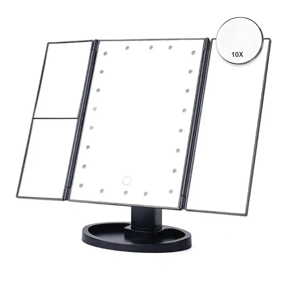 LED Trifold Vanity Mirror with Magnification