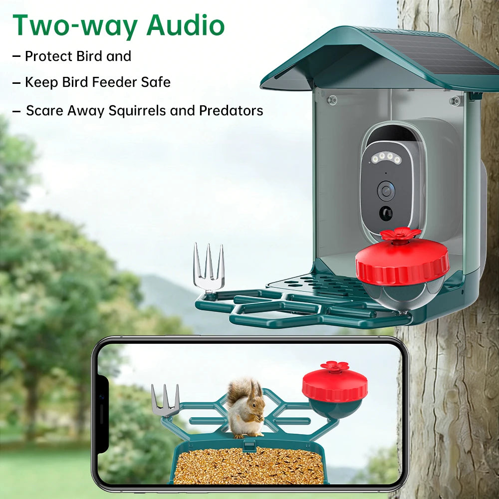 Smart Bird Feeder with HD Camera & AI Species ID