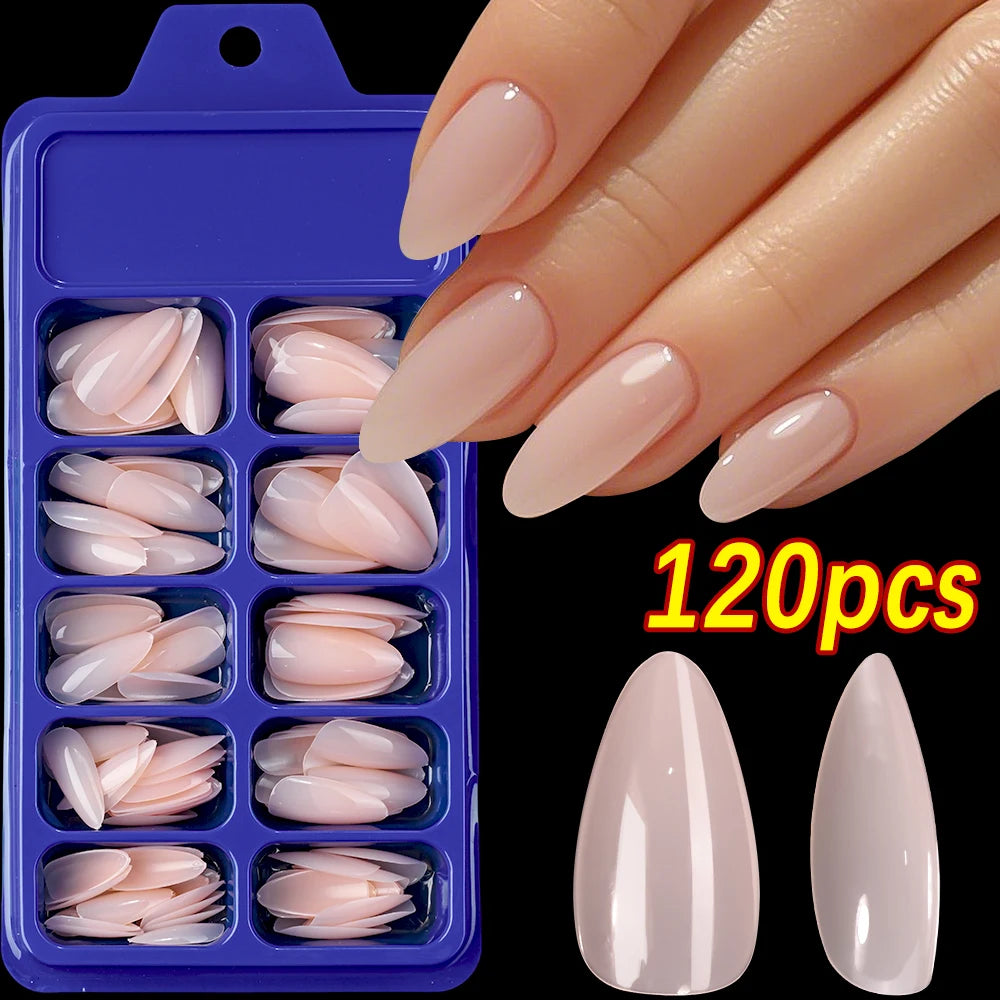 French Press-On Nails — 120pc Short Square Set