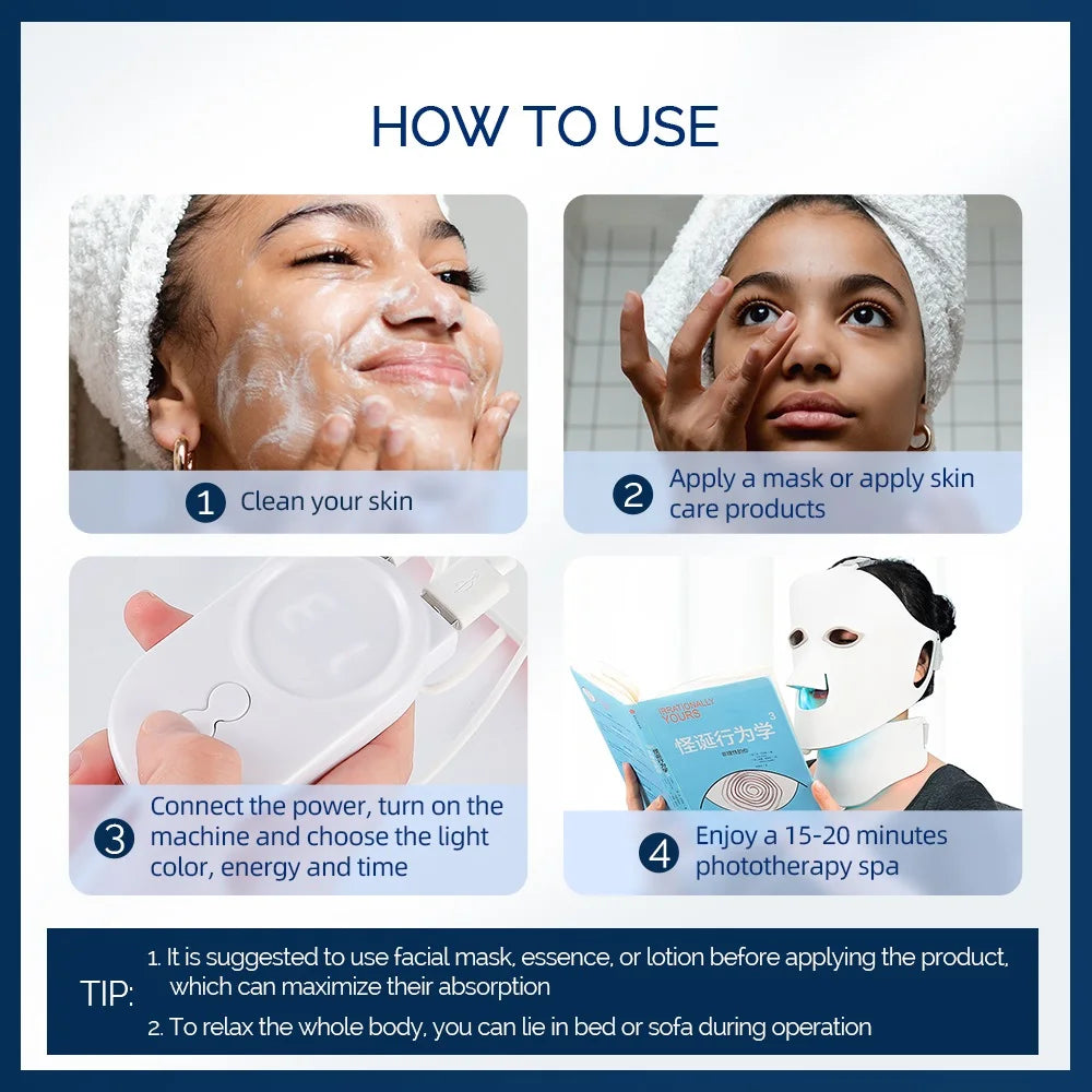 7-Color LED Light Therapy Face Mask — Red Light Skin Care Treatment