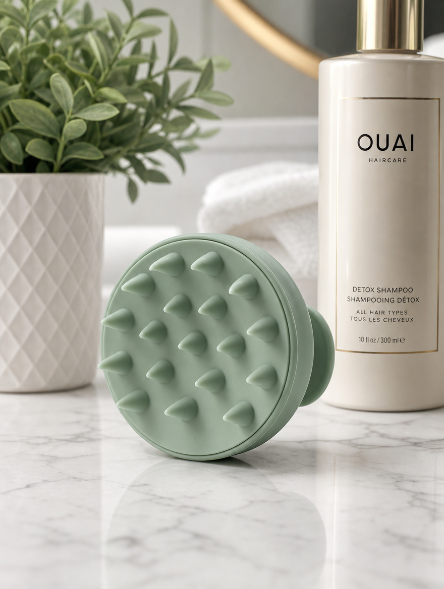 Silicone Scalp Massager — Hair Growth Stimulator & Dandruff Shampoo Brush